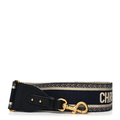 Christian Dior Canvas Embroidered Shoulder Strap Blue 1 of 5
