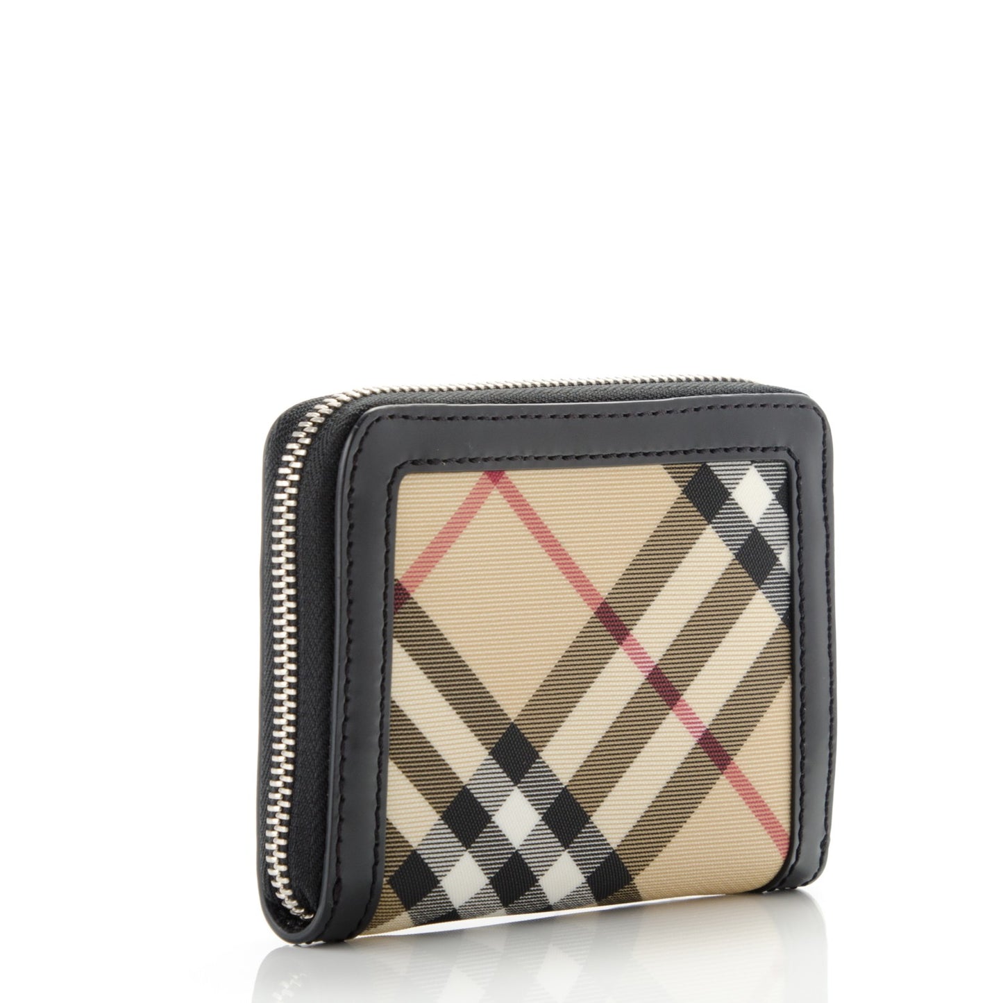 Supernova Check Compact Zip Around Wallet Black