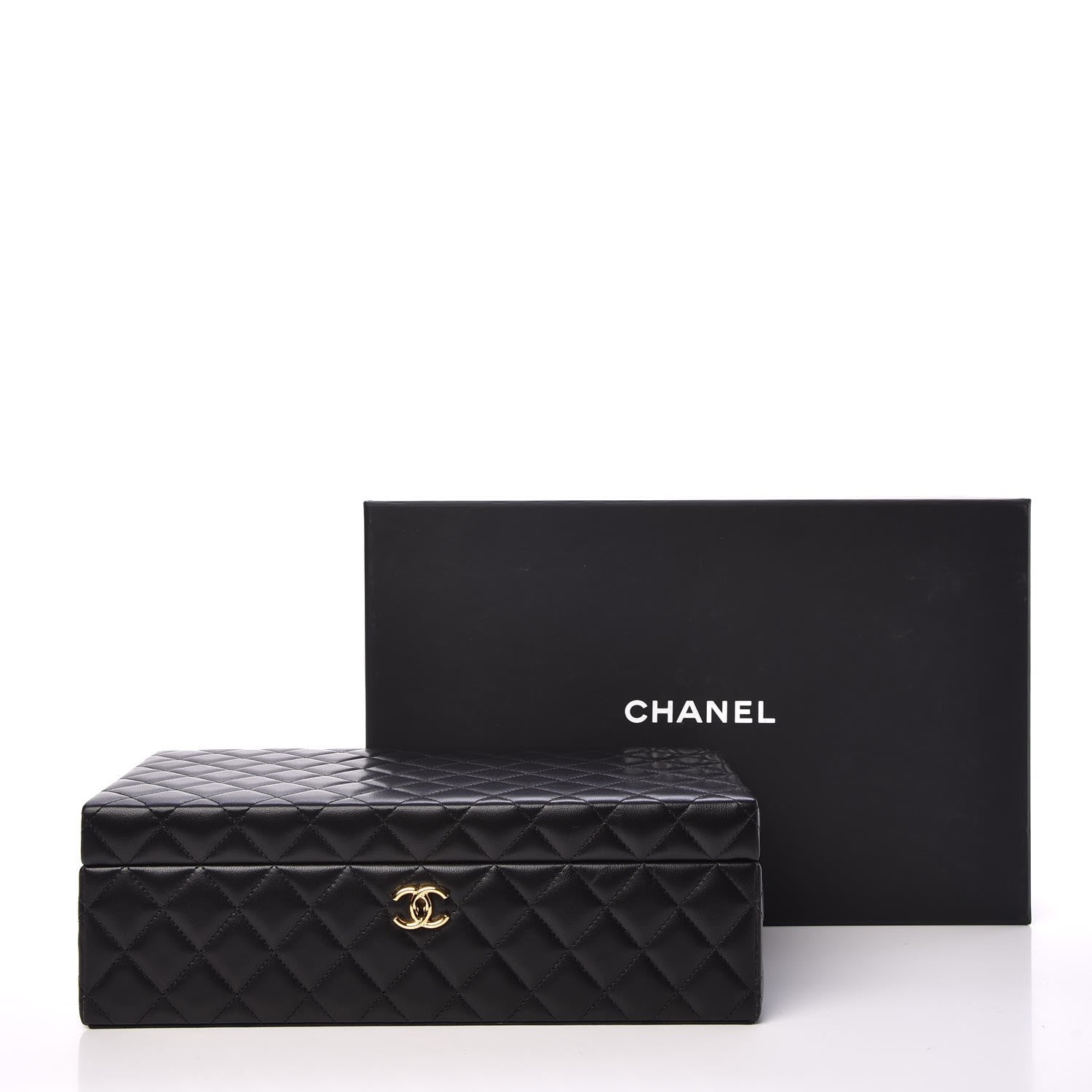 Chanel Lambskin Quilted Jewelry Case Black 12 of 12