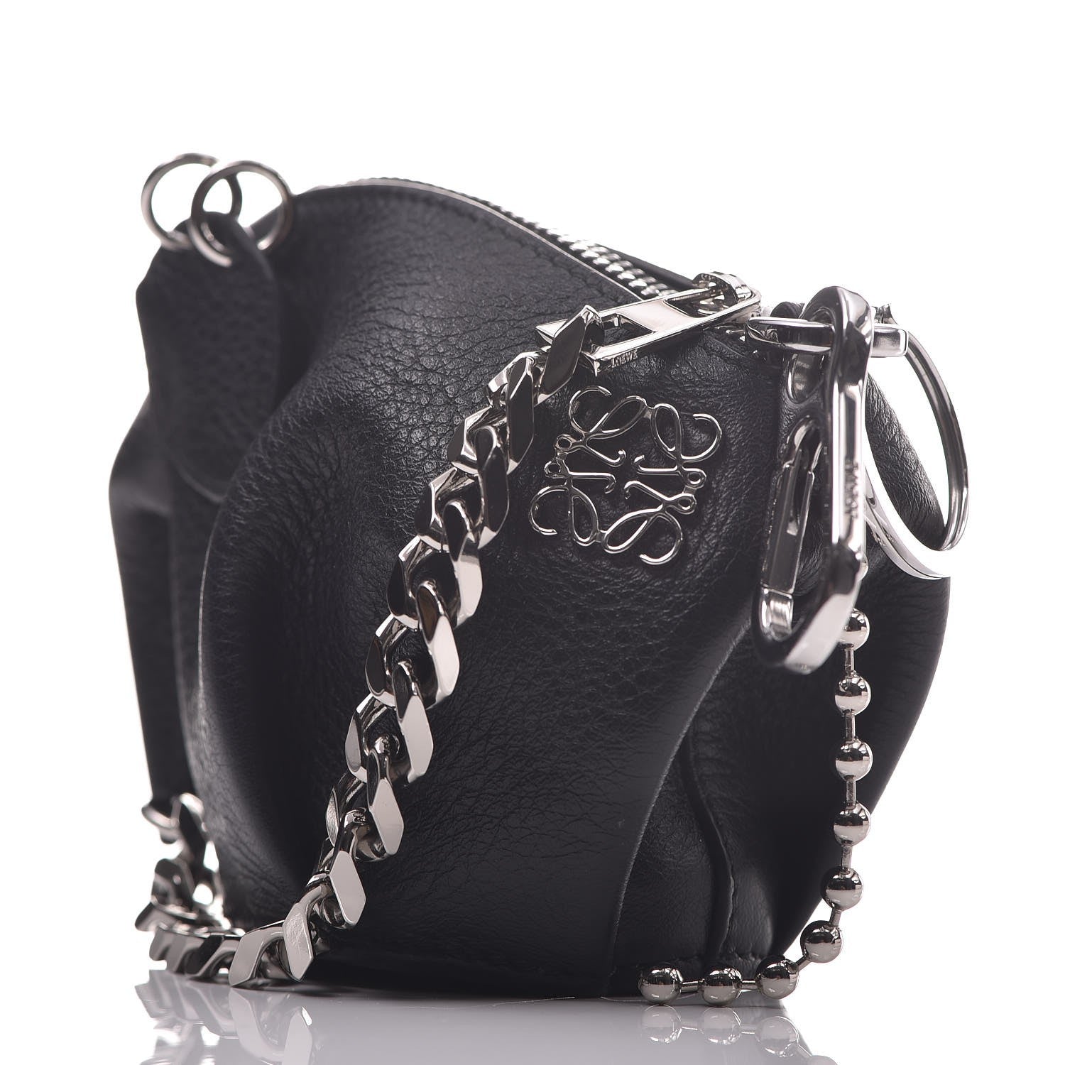 Loewe Calfskin Mini Punk Elephant Coin Purse Bag Charm Black 3 of 9