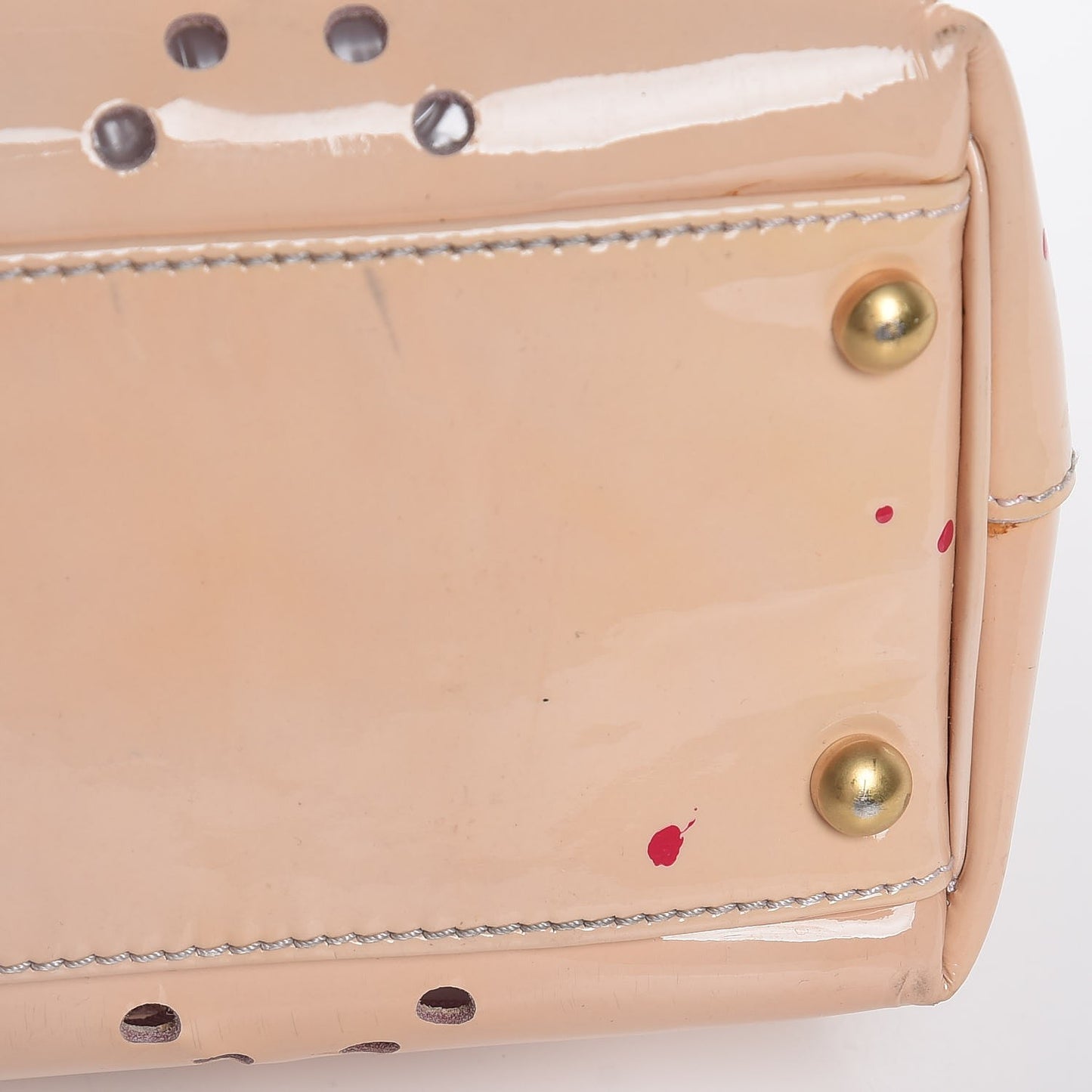 Patent Perforated CC Tote Beige