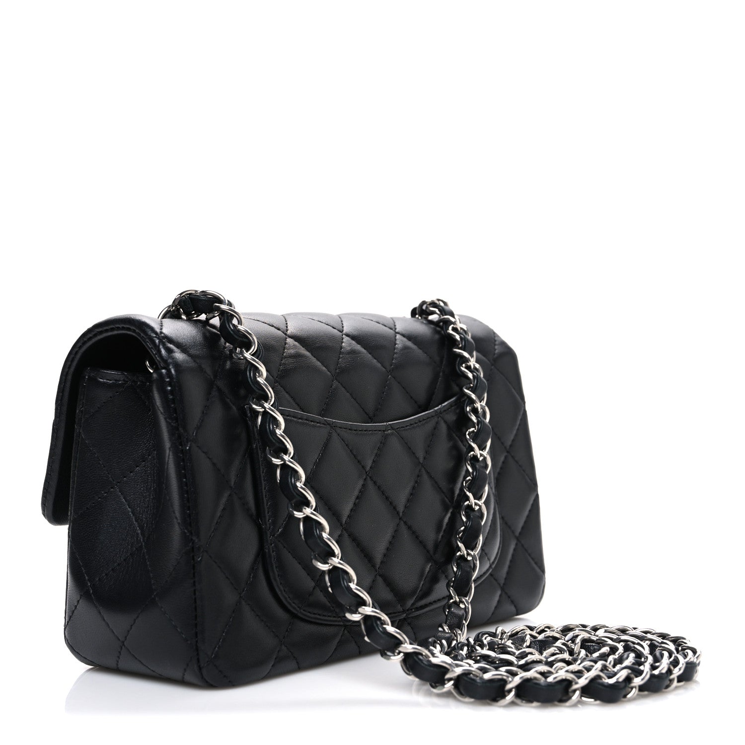 Chanel Lambskin Quilted Mini Rectangular Flap Black 3 of 10