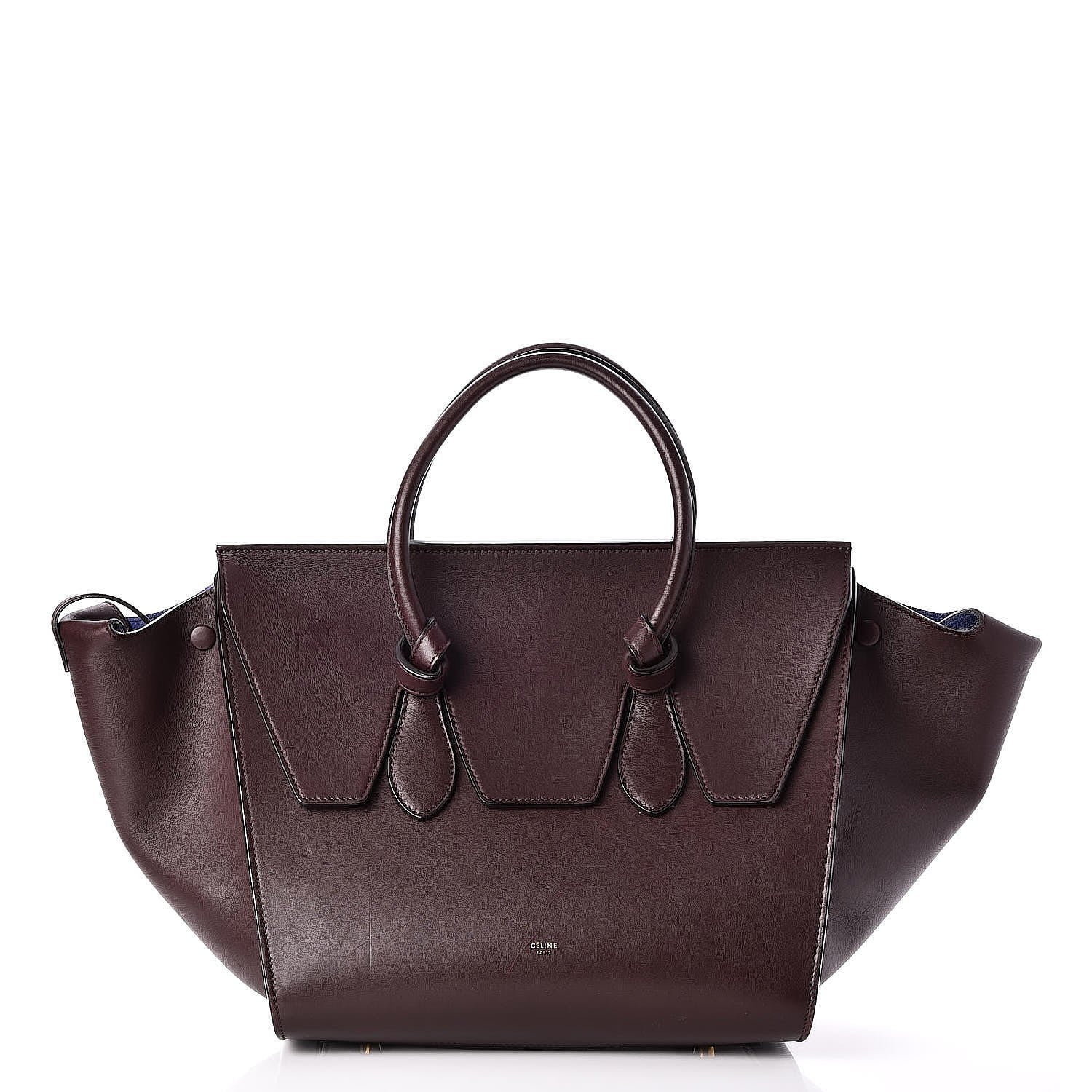 Celine Smooth Calfskin Small Tie Knot Tote Burgundy 1 of 8