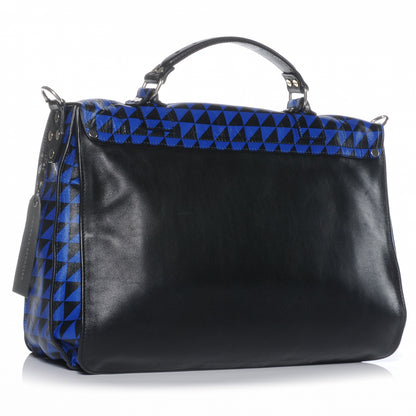 Proenza Schouler Leather PS1 Large Triangle Print Satchel Blue 3 of 6