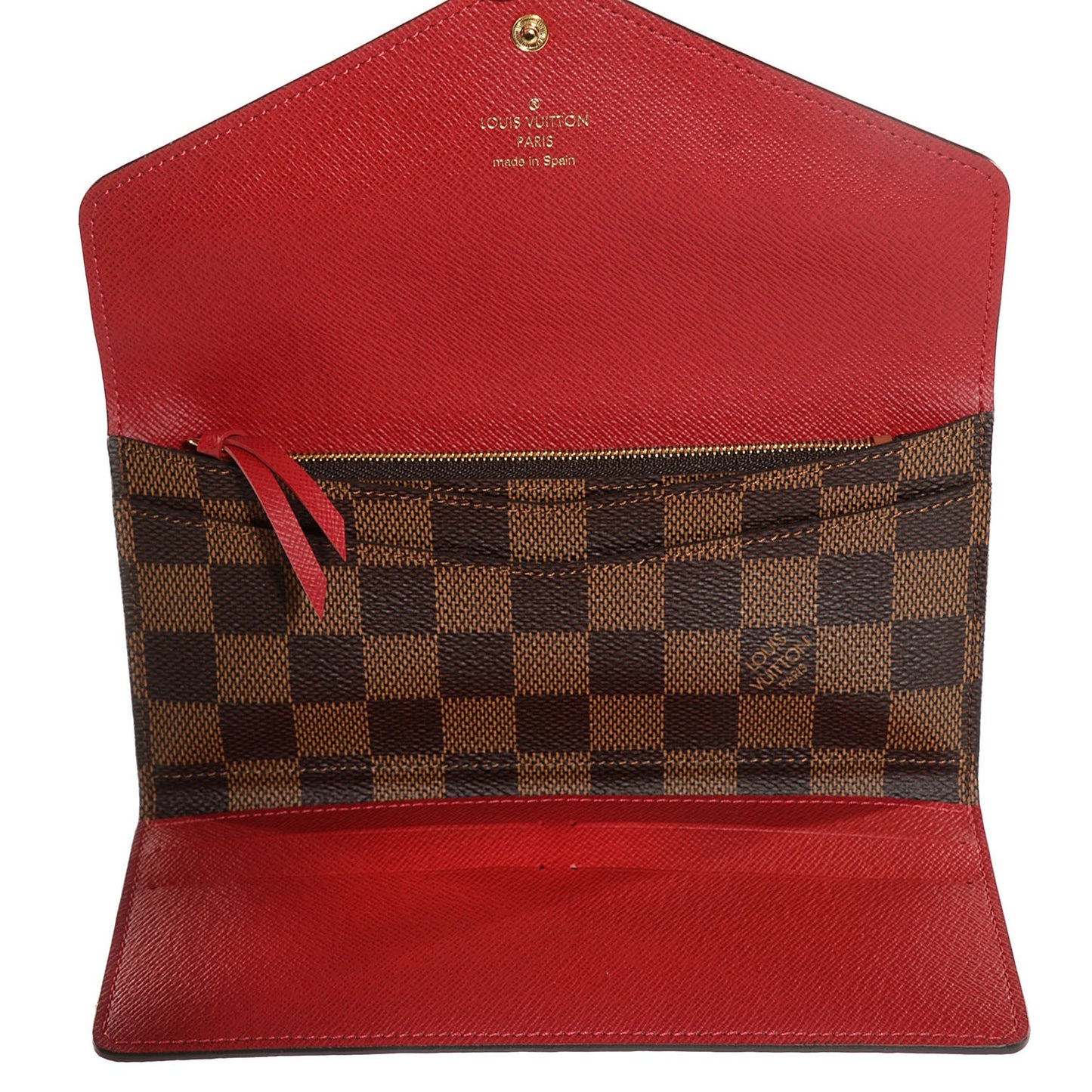 Damier Ebene Josephine Wallet Red