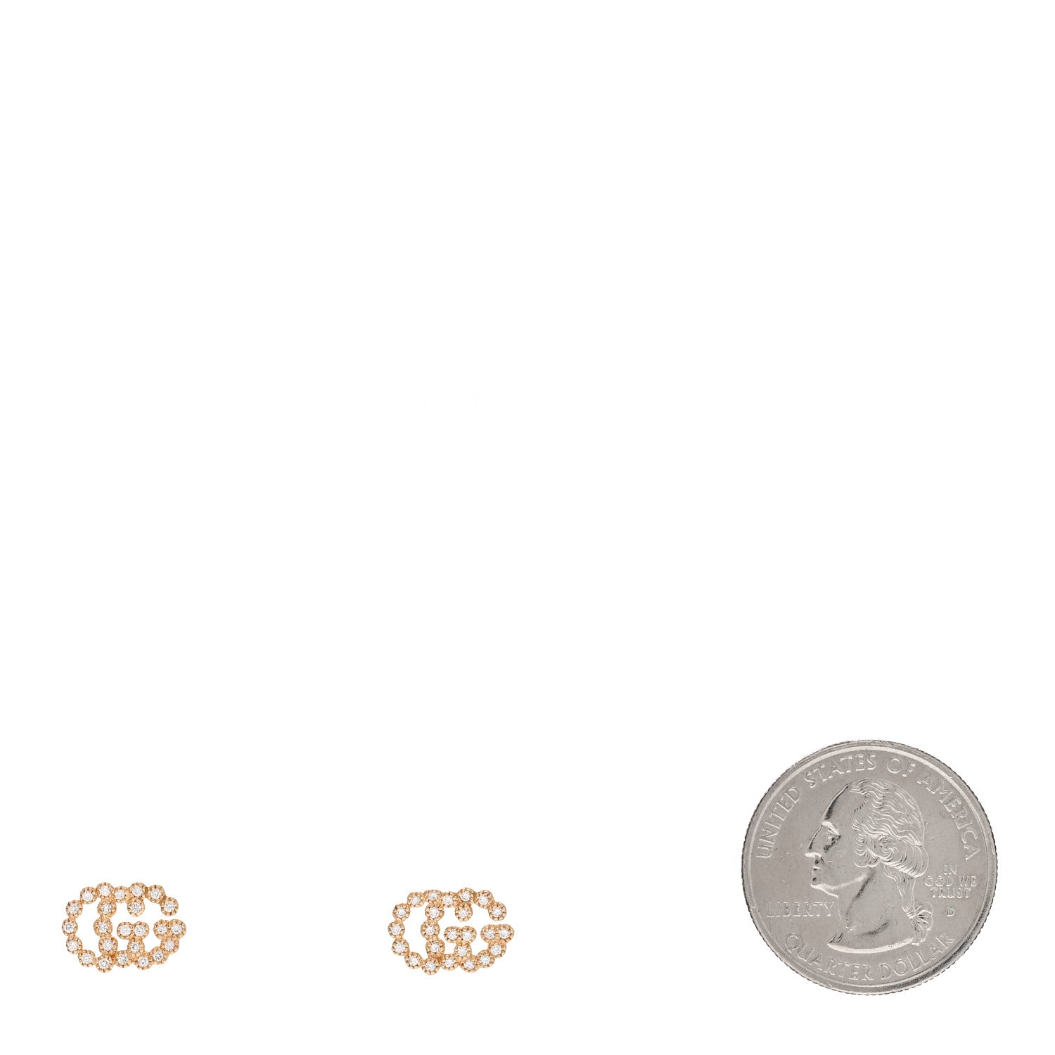 Gucci 18K Yellow Gold Diamond Running G Earrings 2 of 5