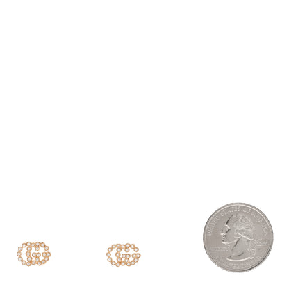 Gucci 18K Yellow Gold Diamond Running G Earrings 2 of 5