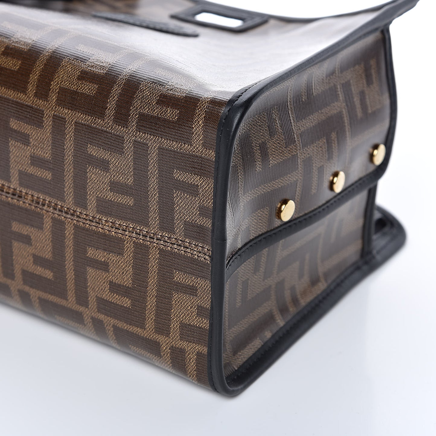 Glazed Fabric Vitello Century FF 1974 Stamp Patch Mini Peekaboo Defender Cover Mogano Panna Black