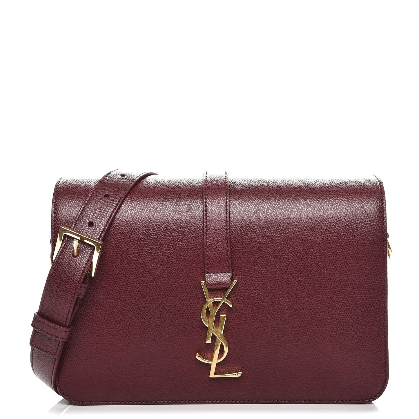 Textured Calfskin Medium Classic Monogram Universite Bag Dark Red