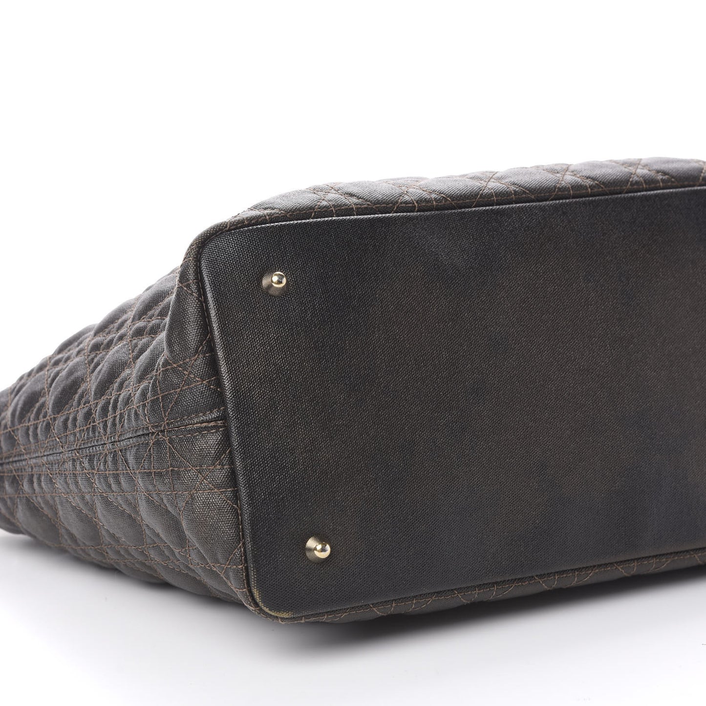 Coated Canvas Cannage Medium Panarea Tote Bronze