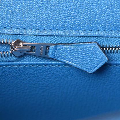 Hermes Chevre Chandra Kelly Sellier 25 Bleu Zanzibar 25 of 41