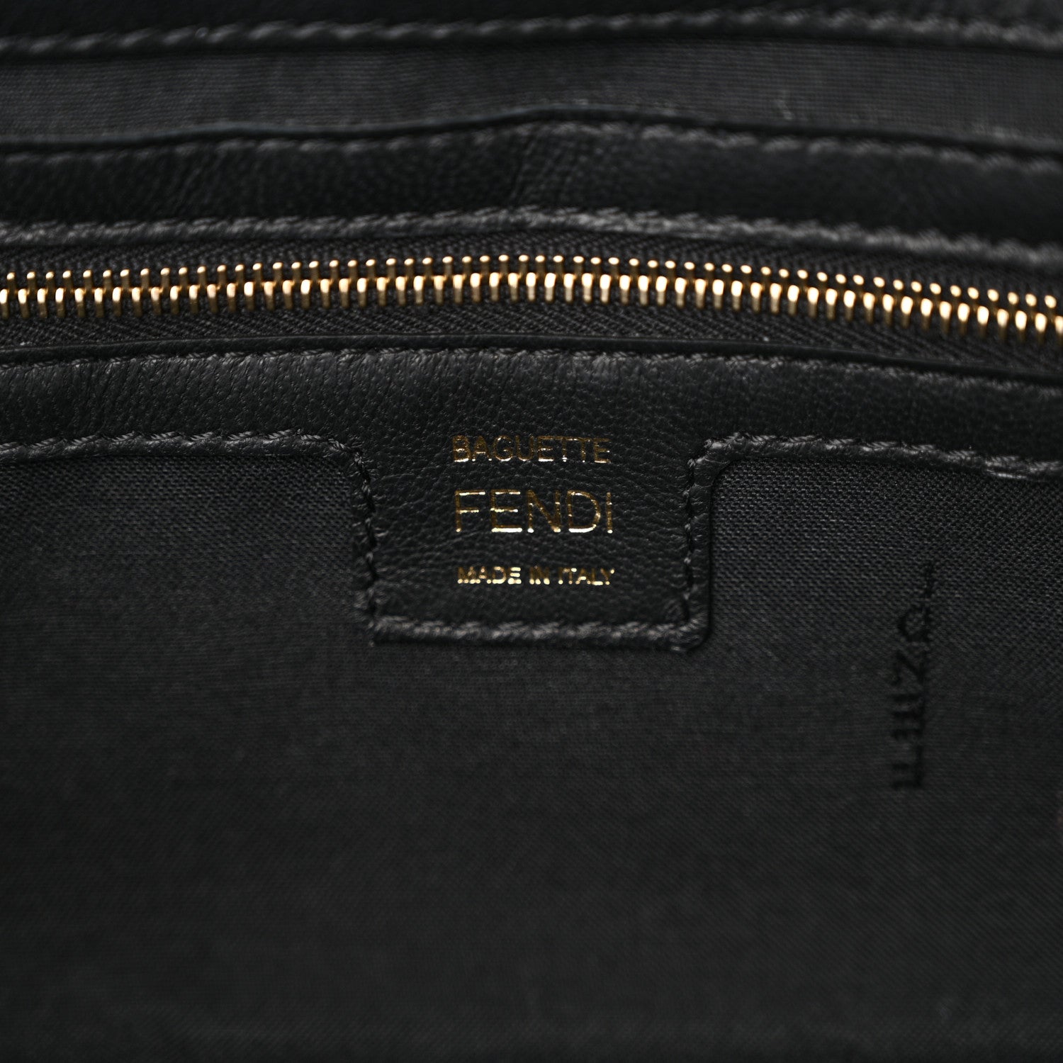 Fendi Nappa FF 1974 Embossed Baguette Black 6 of 12