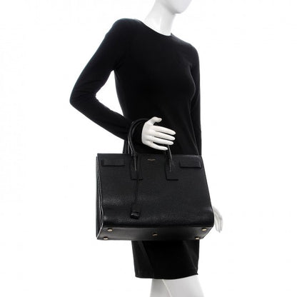 Saint Laurent Grained Calfskin Large Sac De Jour Carryall Black 2 of 19