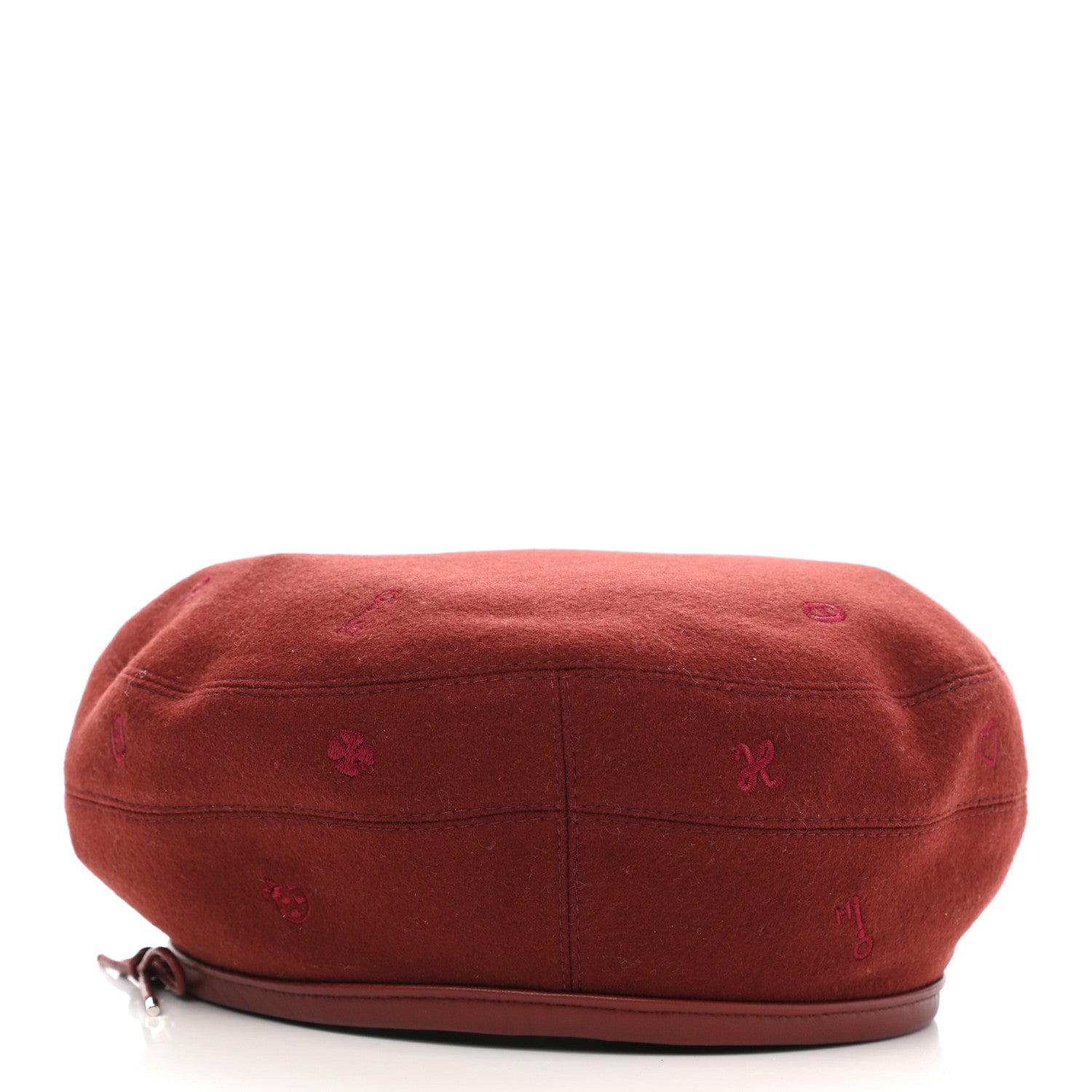 Hermes Cashmere Saint Honore Charms Beret Hat 56 Rouge Tomate 4 of 9
