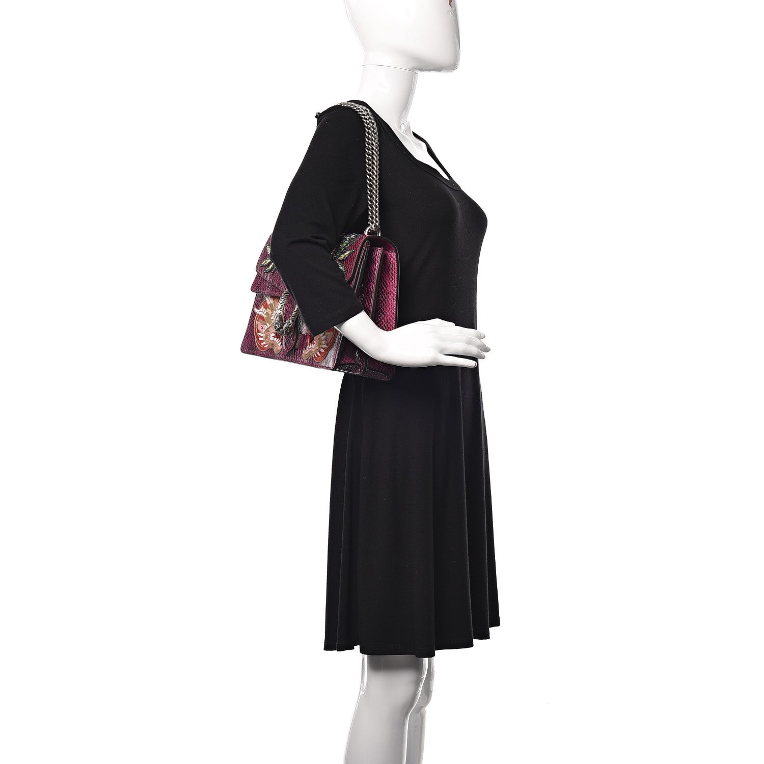 Gucci Elaphe Dragon Embroidered Medium Dionysus Shoulder Bag Violet Cyclamen Multicolor 2 of 10