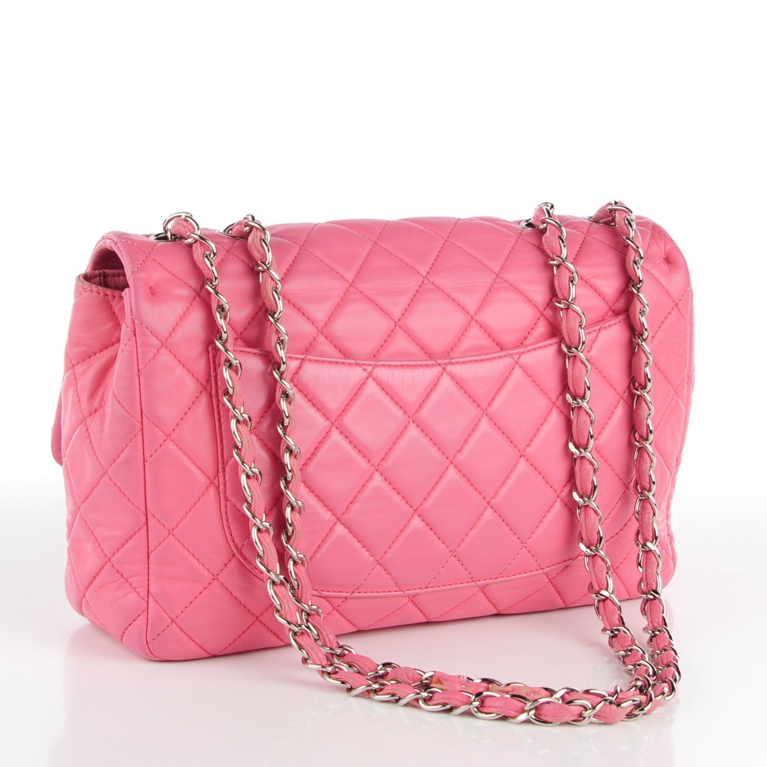 Chanel Lambskin Quilted Jumbo Single Flap Pink 3 of 9