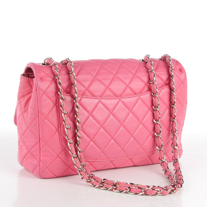 Chanel Lambskin Quilted Jumbo Single Flap Pink 3 of 9