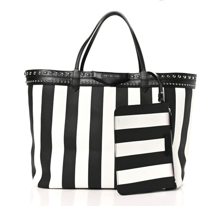 Givenchy Coated Canvas Striped Large Antigona Tote Black White 3 of 12