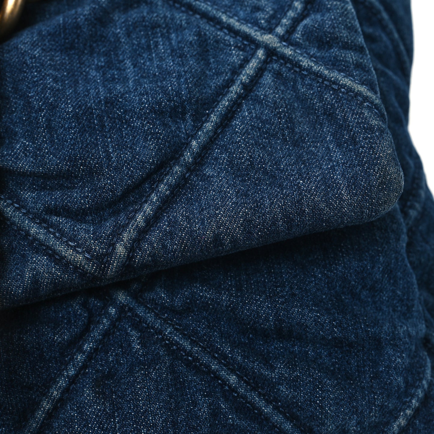 Denim Quilted Large Chanel 19 Flap Blue