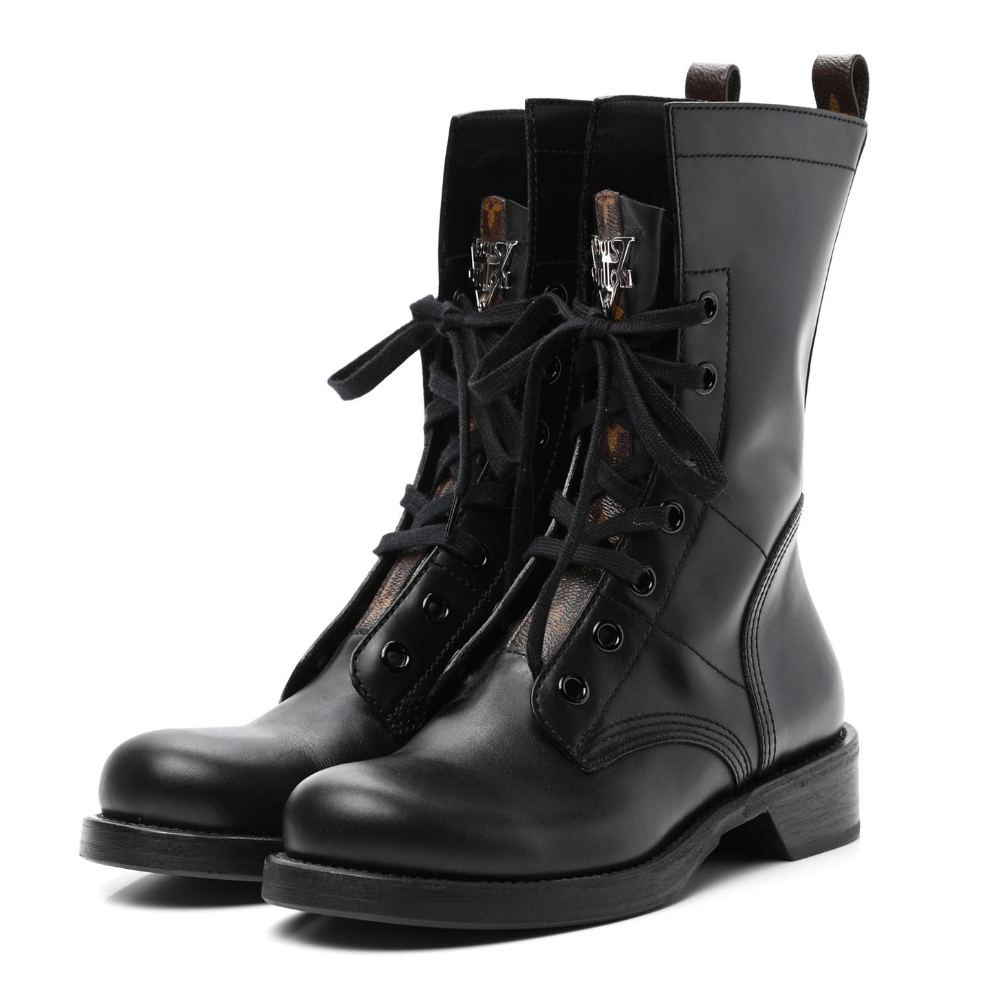Calfskin Monogram Metropolis Flat Ranger Boots 39 Black