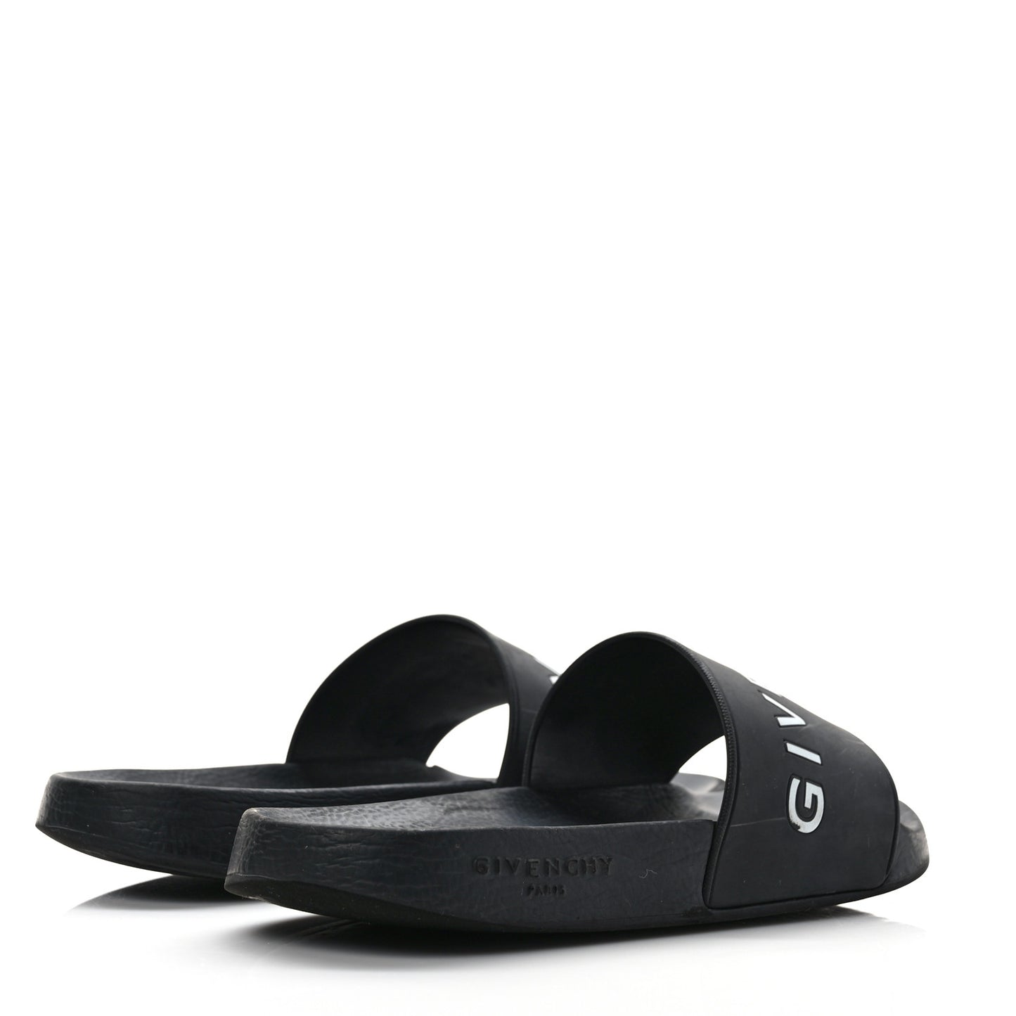 Rubber Logo Pool Slide Sandals 37 Black
