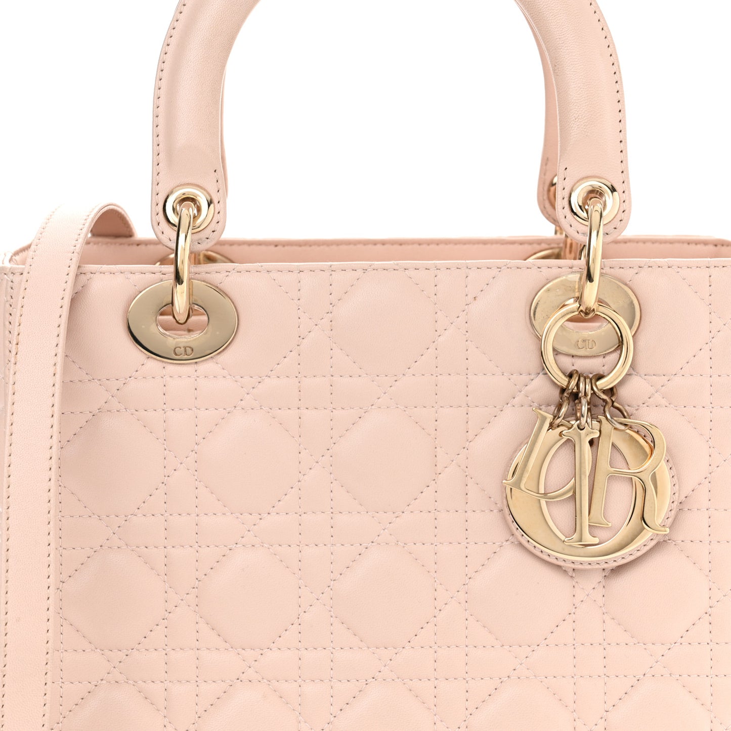 Lambskin Cannage Medium Lady Dior Light Pink