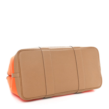Hermes Toile Militaire Vache Country Garden Party 36 MM Orange Chai 4 of 10