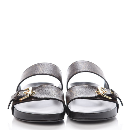 Louis Vuitton Monogram Bom Dia Mule Sandals 36 Black 2 of 10