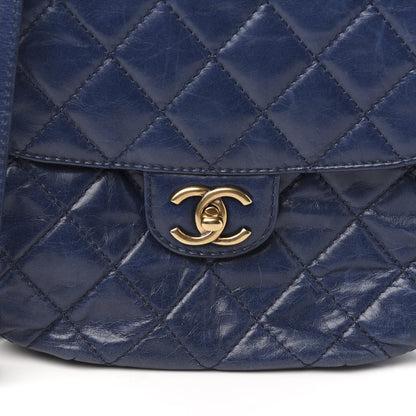 Chanel Glazed Calfskin Quilted Medium Bubble CC Flap Navy 9 of 11