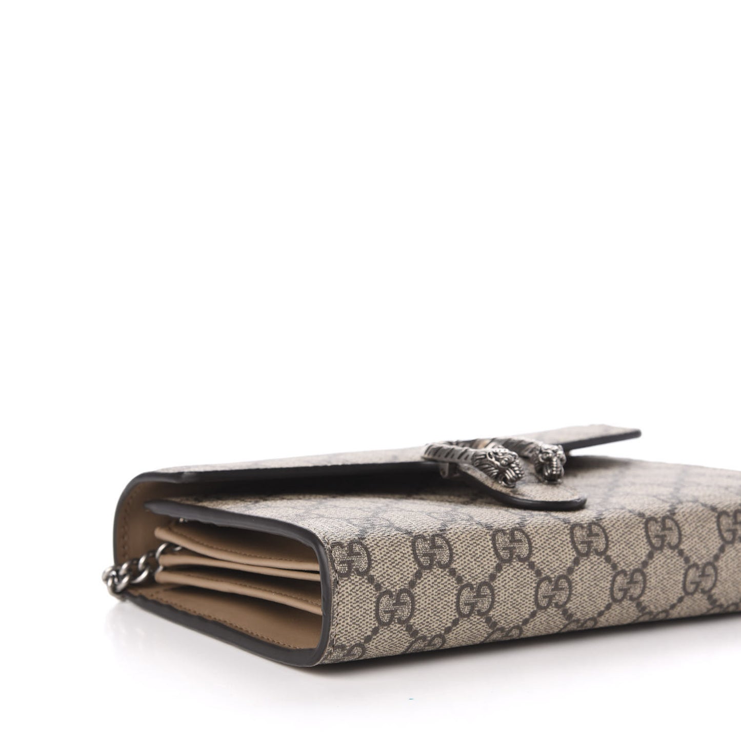 GG Supreme Monogram Mini Dionysus Chain Wallet Beige Taupe