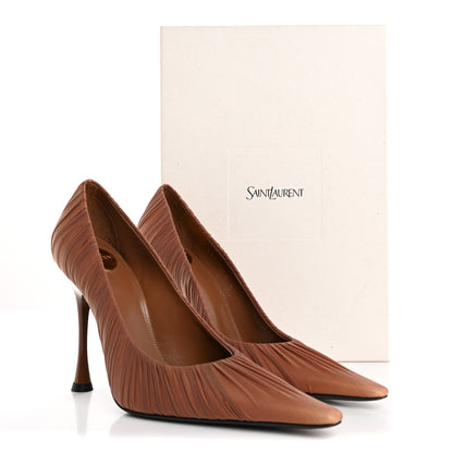 Saint Laurent Satin Emmanuelle 110 Pump 36.5 Cappuccino 10 of 10