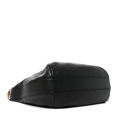 Gucci Grained Calfskin Bamboo Bar Hobo Black 3 of 10