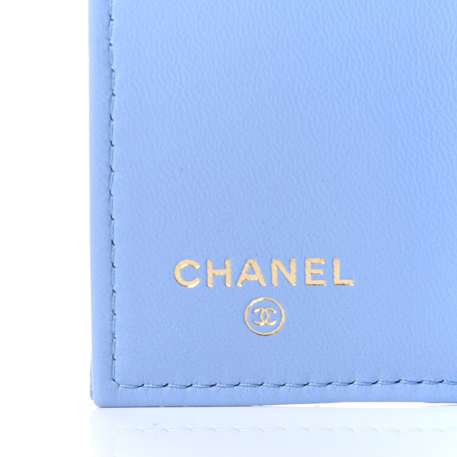 Chanel Lambskin Quilted Double Flap Wallet Light Blue 4 of 4