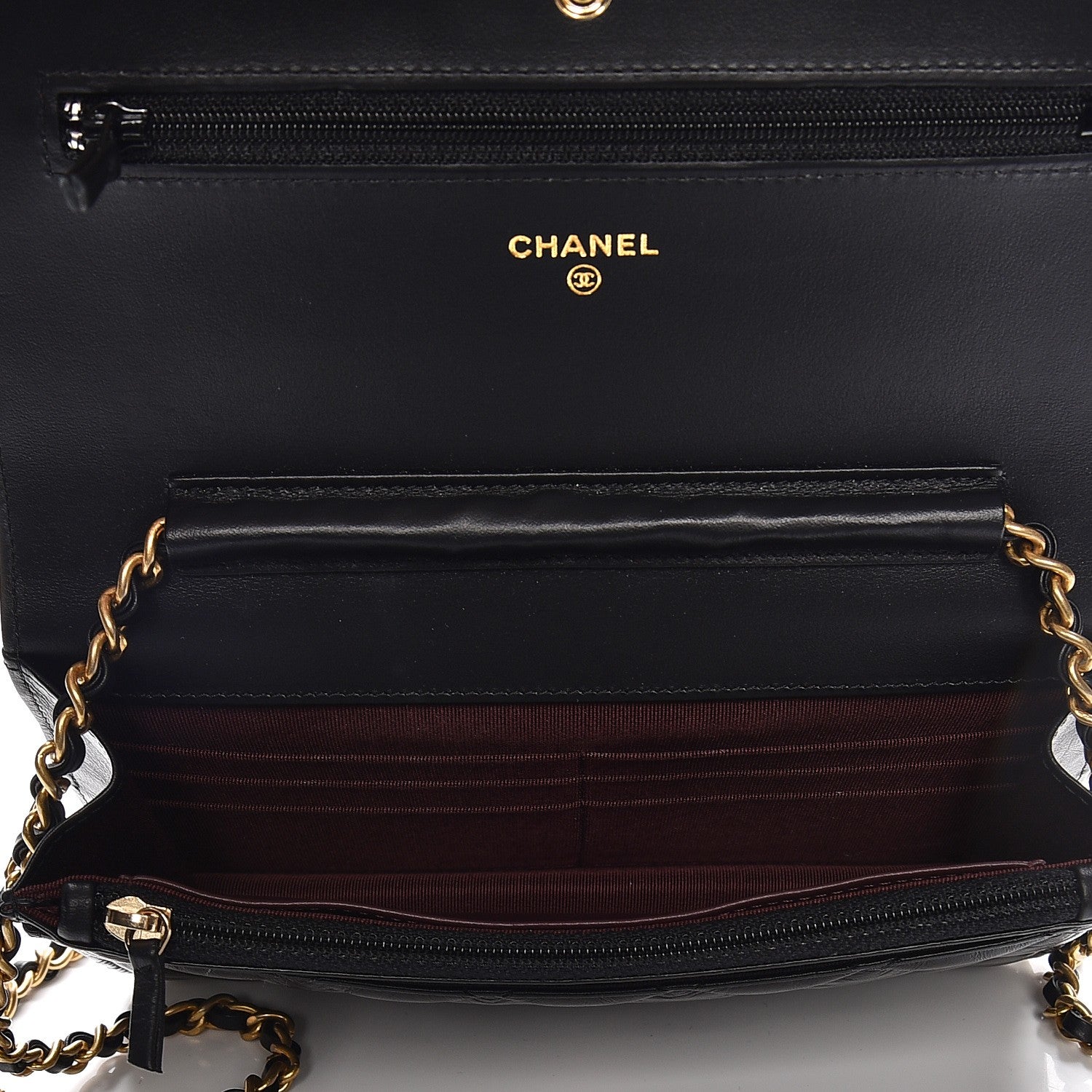 Chanel Aged Calfskin Quilted Lucky Charms 2.55 Reissue Wallet On Chain WOC Black 5 of 8