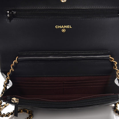 Chanel Aged Calfskin Quilted Lucky Charms 2.55 Reissue Wallet On Chain WOC Black 5 of 8