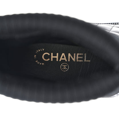 Chanel Suede Lambskin Calfskin Knit Womens Ankle Boots 37.5 Black 7 of 8