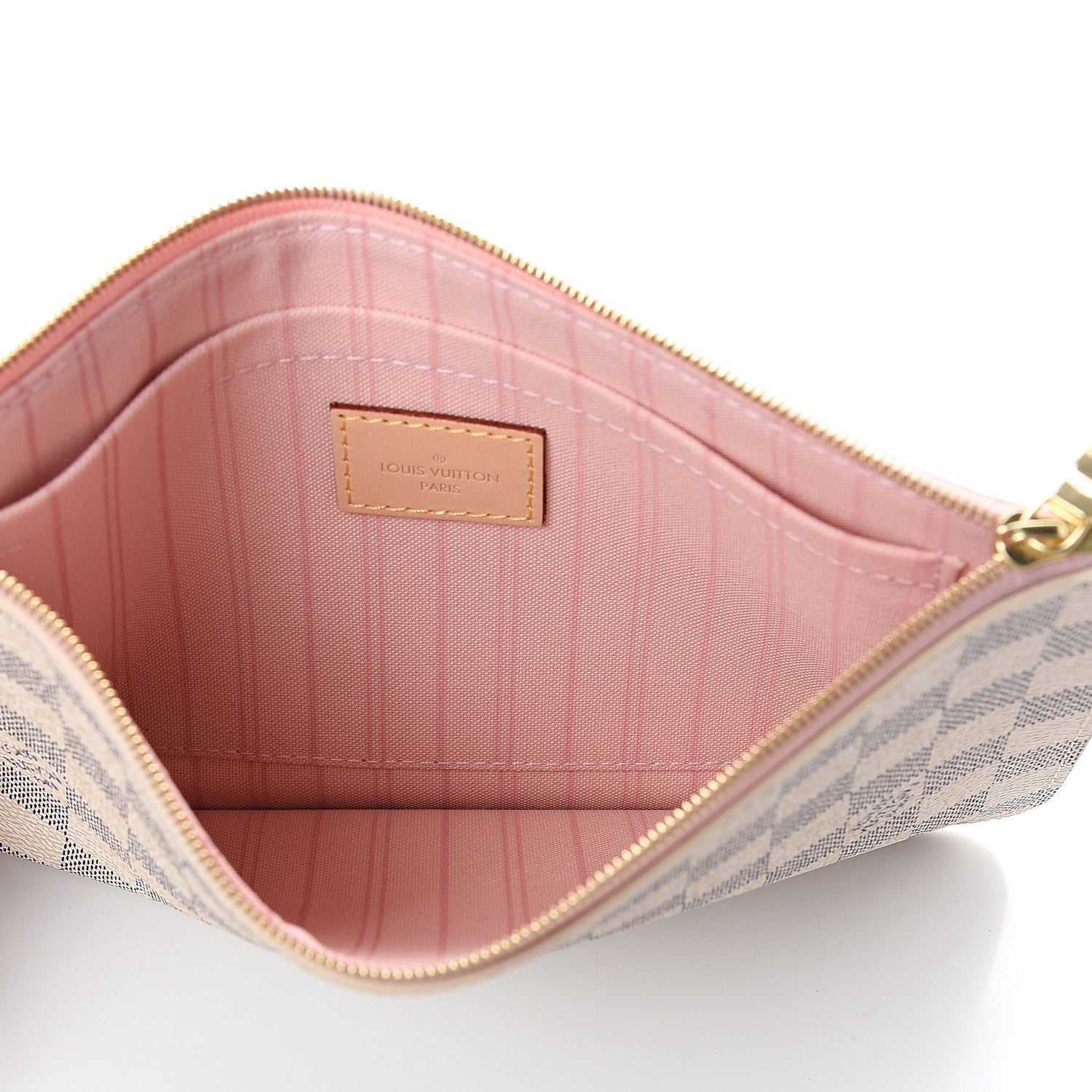 Louis Vuitton Damier Azur Neverfull MM GM Pochette Rose Ballerine 4 of 5