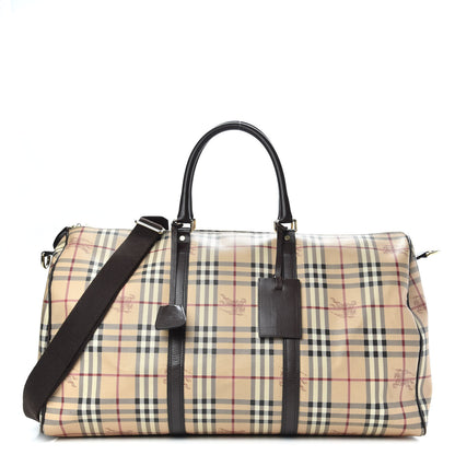 Burberry Haymarket Check Duffle Bag Dark Brown 1 of 15