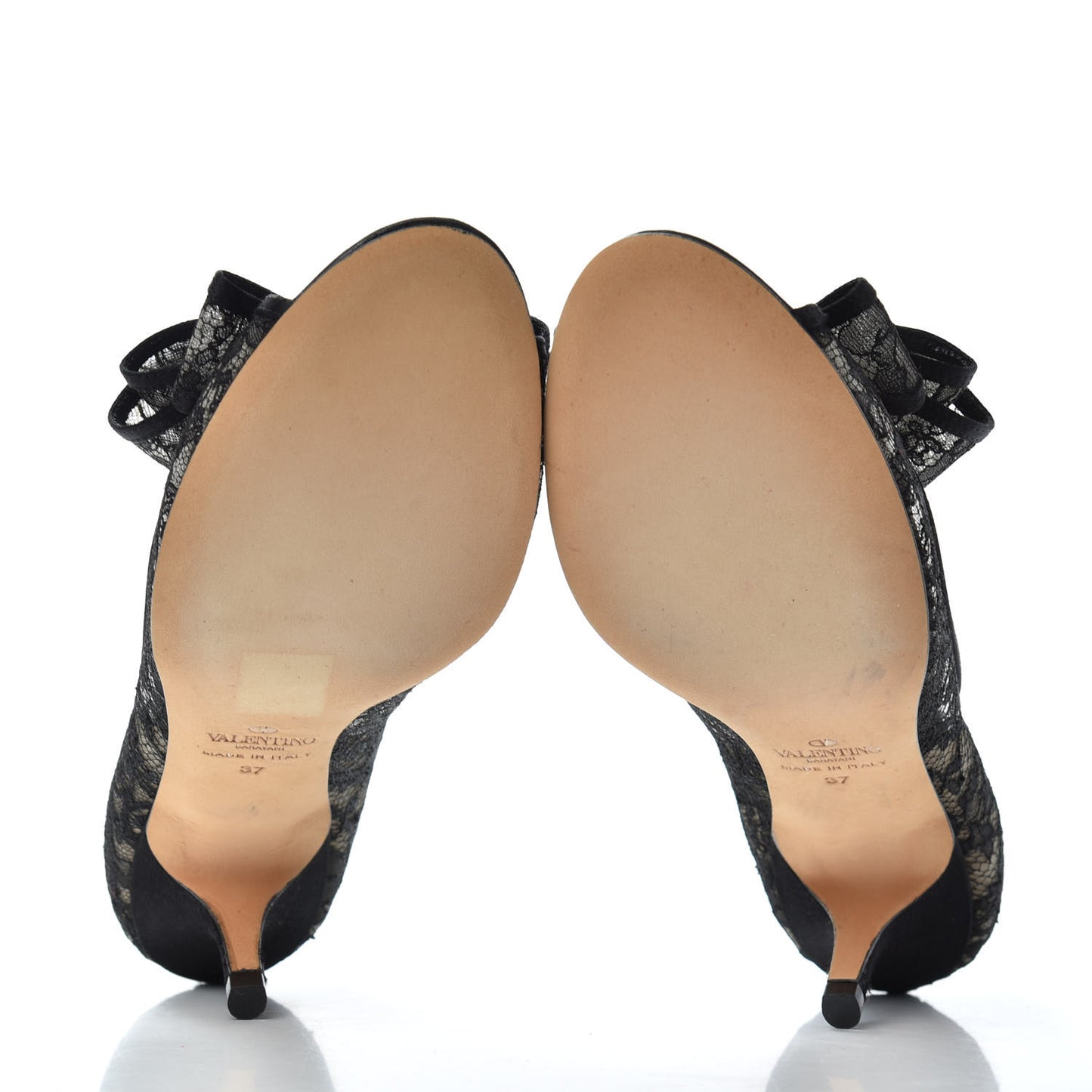 Satin Lace Couture Bow Peep Toe Low Heel Pumps 37 Black