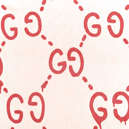 Gucci Modal Silk GG Writers Shawl Roseate Red 3 of 5