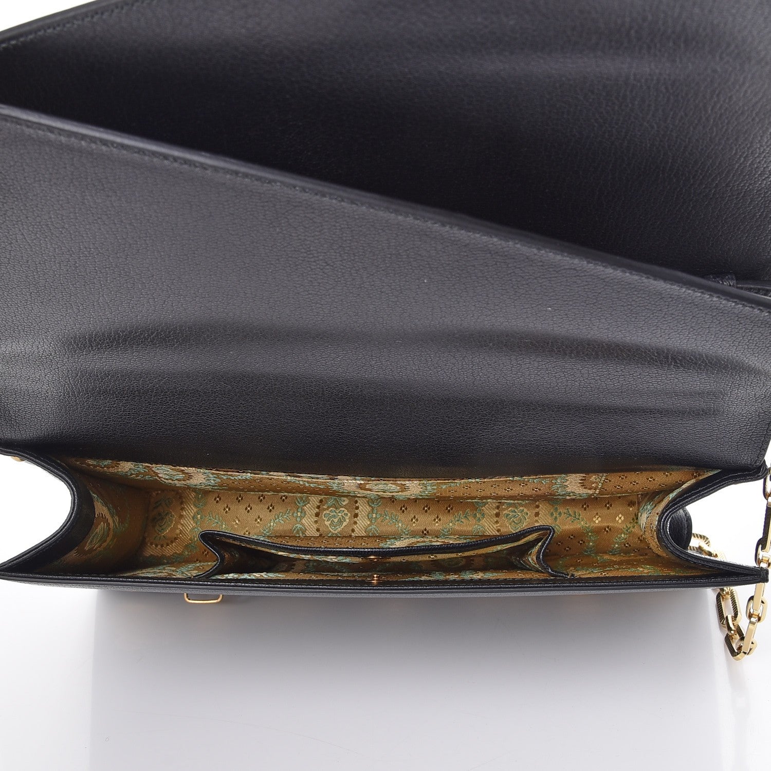 Gucci Calfskin Snakeskin Studded Medium Ottilia Top Handle Bag Black 6 of 8