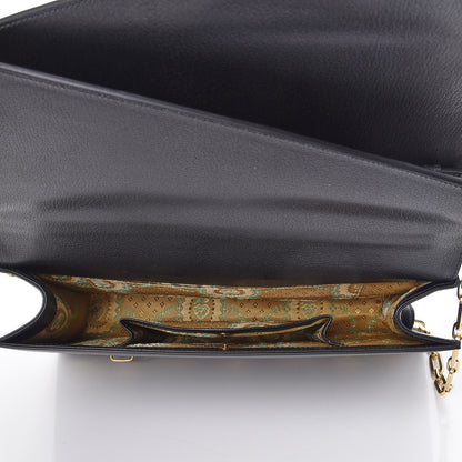 Gucci Calfskin Snakeskin Studded Medium Ottilia Top Handle Bag Black 6 of 8