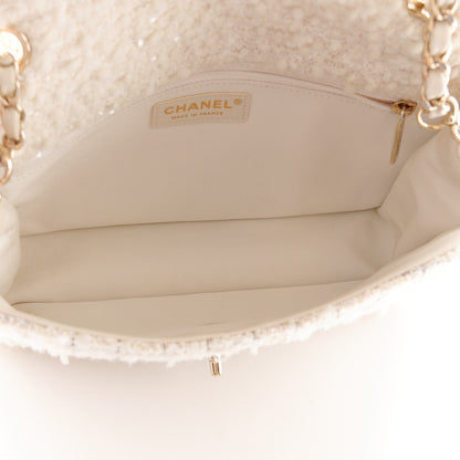 Chanel Tweed Medium Single Flap White 5 of 10