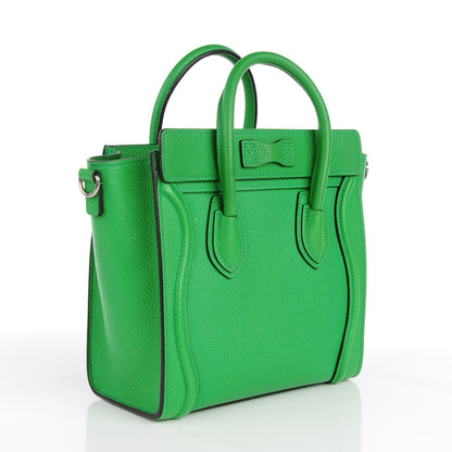 Celine Drummed Calfskin Nano Luggage Mint 3 of 8