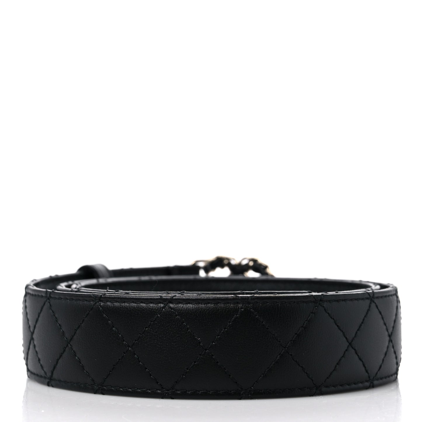 Calfskin Quilted CC Chain Belt 95 38 Black