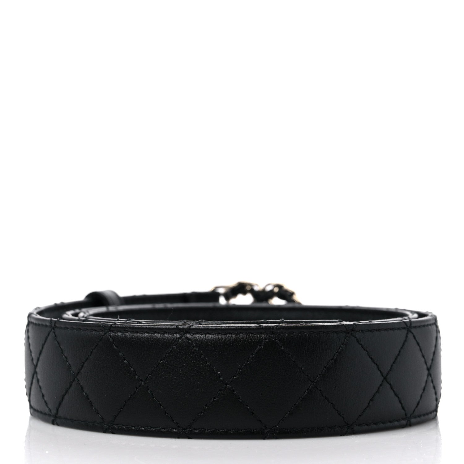 Chanel Calfskin Quilted CC Chain Belt 95 38 Black 2 of 5
