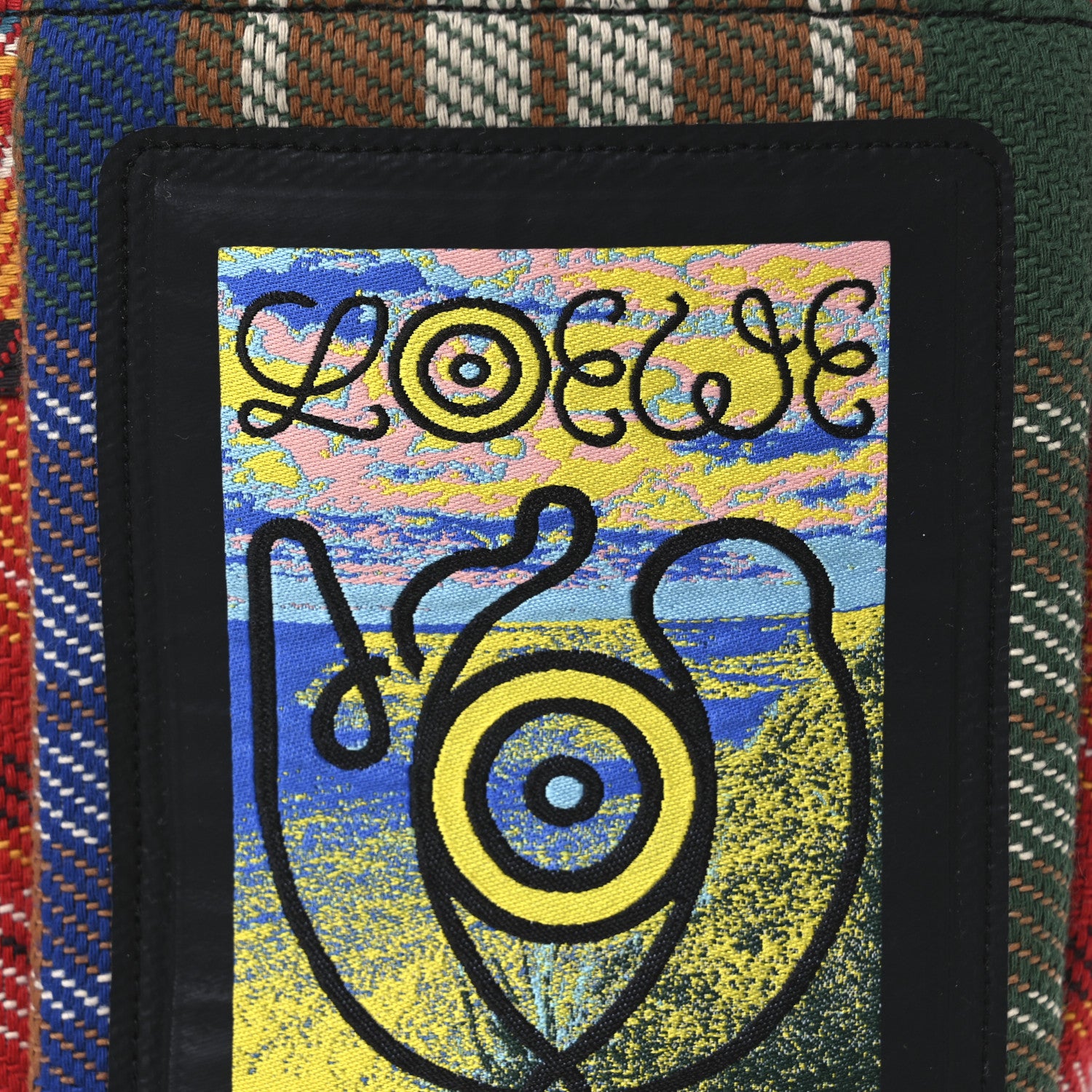 Loewe Neoprene Wool Tartan Eye/LOEWE/Nature Chalk Drawstring Bag Multicolor 8 of 10