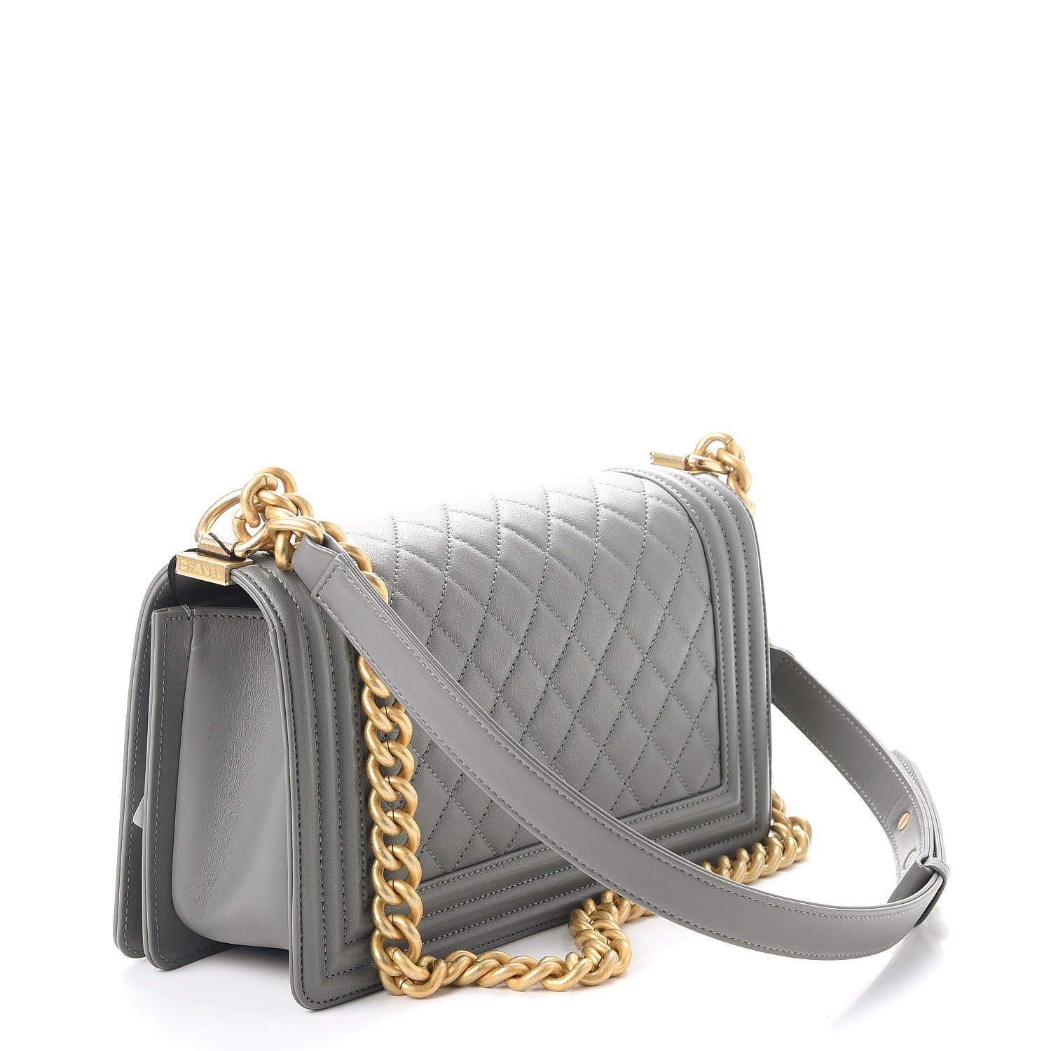 Chanel Lambskin Quilted Medium Boy Flap Grey 3 of 7