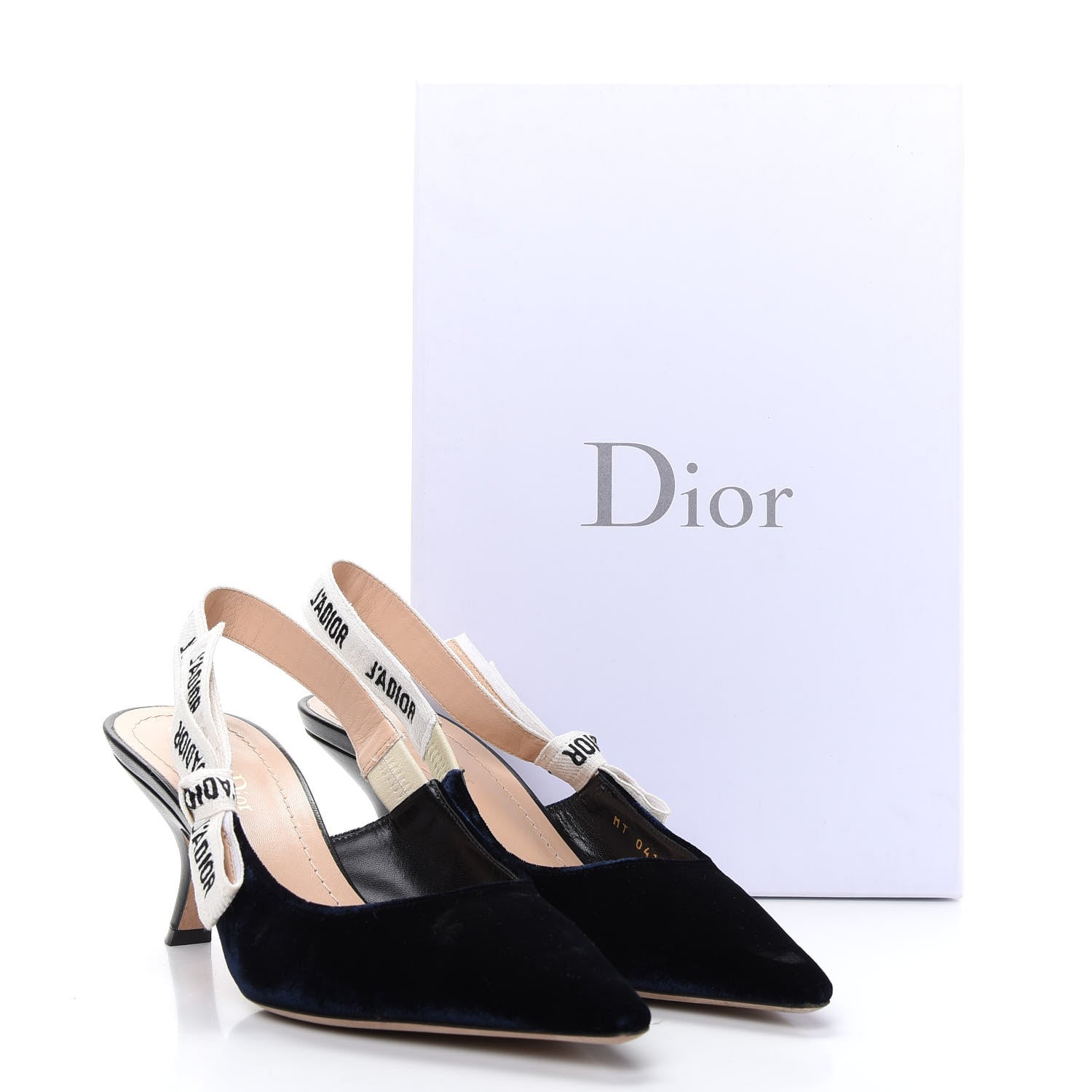 Christian Dior Velvet Ribbon J'Adoir Slingback 65mm Pumps 39 Deep Blue 11 of 11
