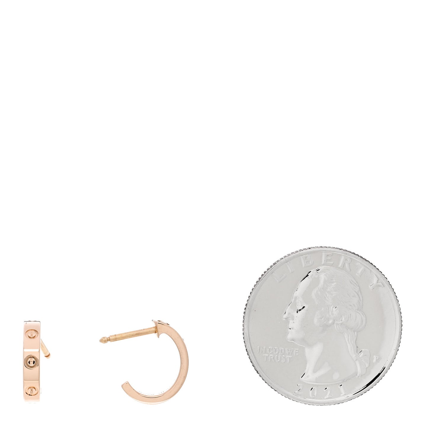 18K Pink Gold Small LOVE Hoop Earrings